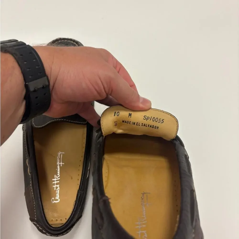 Ernest Hemingway Leather Driving Loafers | Men’s 10M | Brown Moc Toe